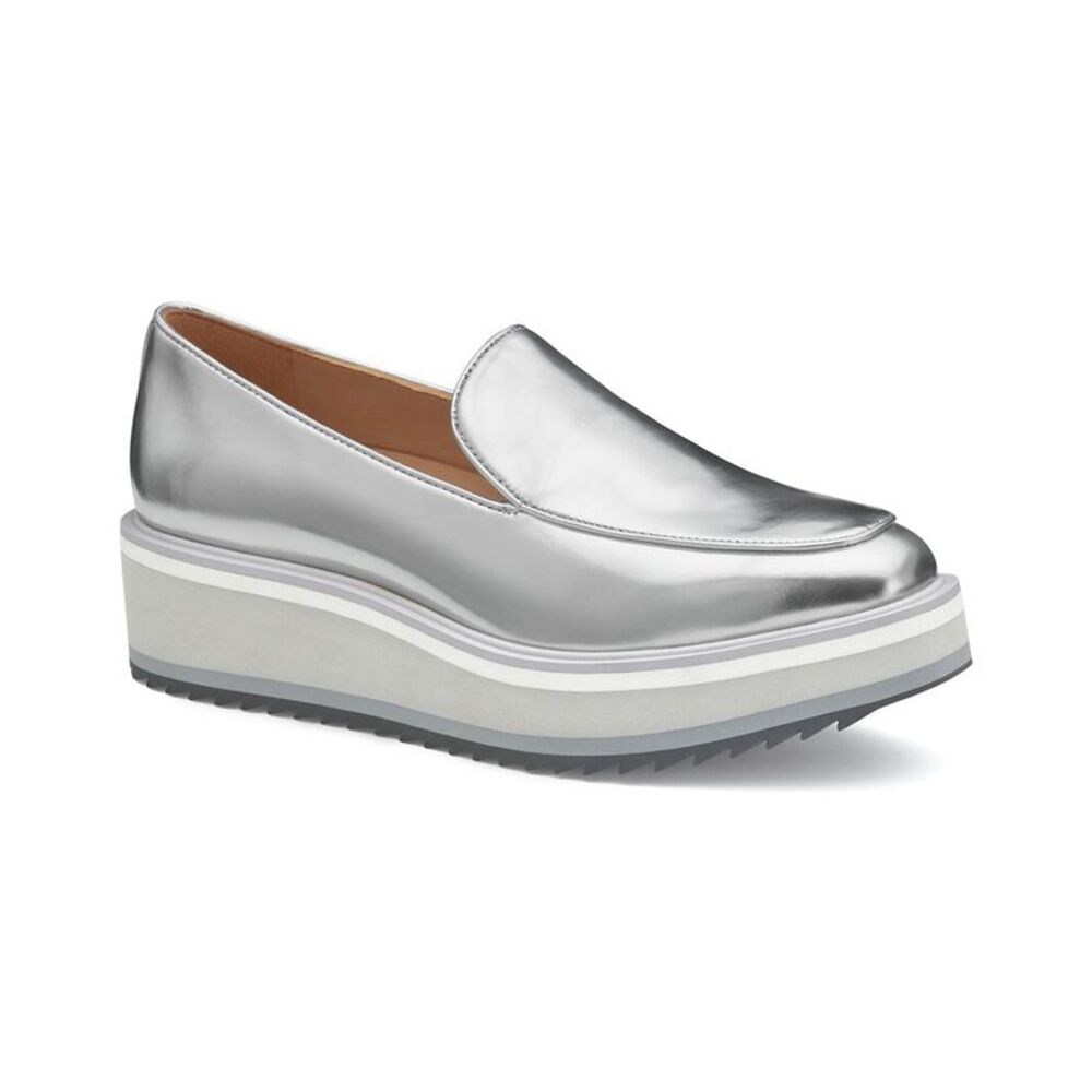 Johnston & Murphy Gracelyn Leather Loafer, Silver